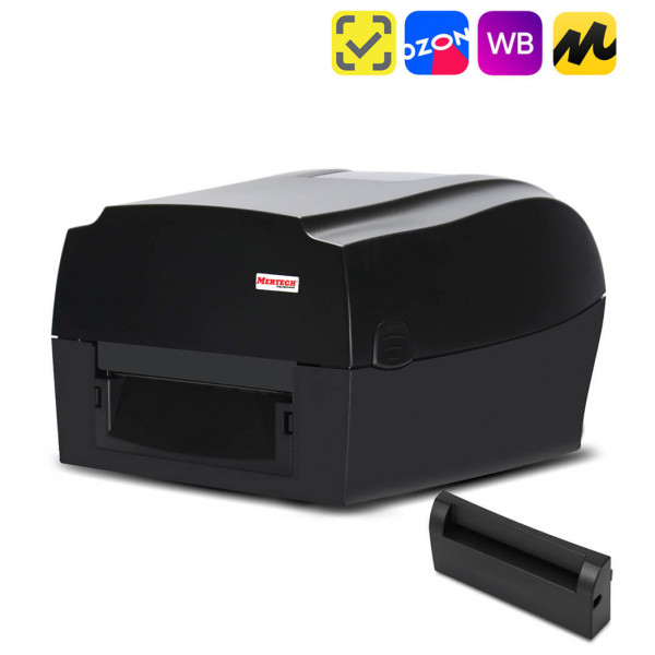 Термотрансферный принтер этикеток MERTECH TLP300 TERRA NOVA USB, RS232, Ethernet Black с отрезчиком